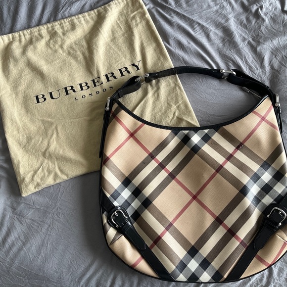 Authentic Burberry Supernova Check Large Larkin Hobo Bag - Picture 1 of 15